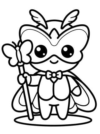 Cute Chibi Hawk Moth para colorir Desenho de Cute Chibi Hawk Moth para colorir e imprimir grátis
