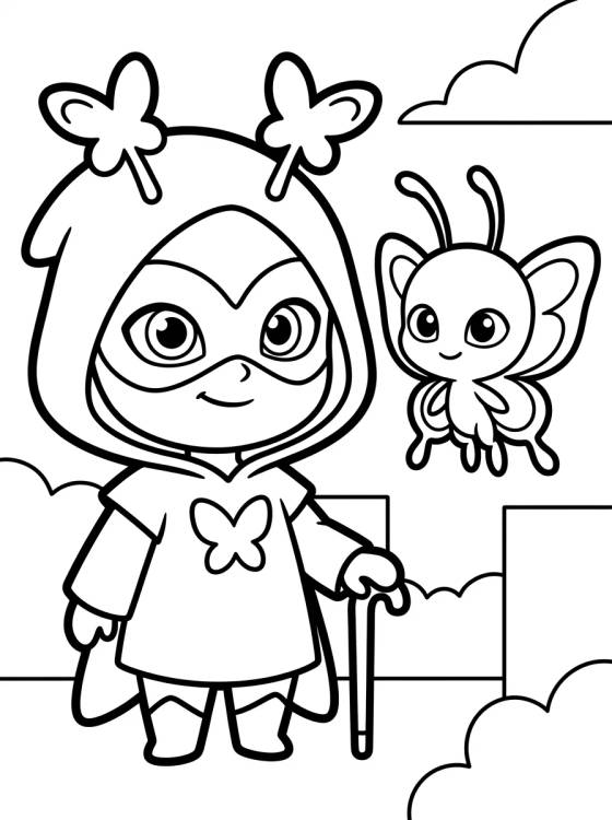Hawk Moth and Kwami Nooroo para colorir Desenho de Hawk Moth and Kwami Nooroo para colorir e imprimir grátis