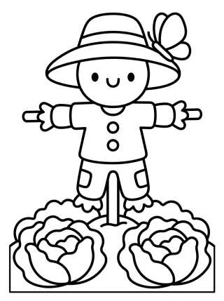 Friendly Garden Scarecrow para colorir Desenho de Friendly Garden Scarecrow para colorir e imprimir grátis