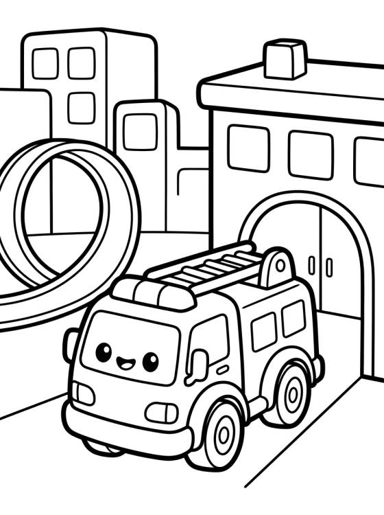 Hot Wheels City Fire Truck para colorir Desenho de Hot Wheels City Fire Truck para colorir e imprimir grátis