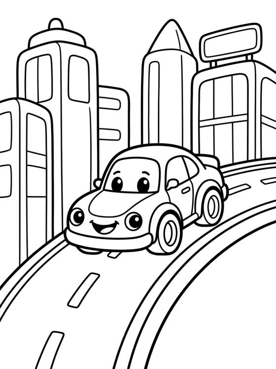 Toy Car Racing Through the City para colorir Desenho de Toy Car Racing Through the City para colorir e imprimir grátis