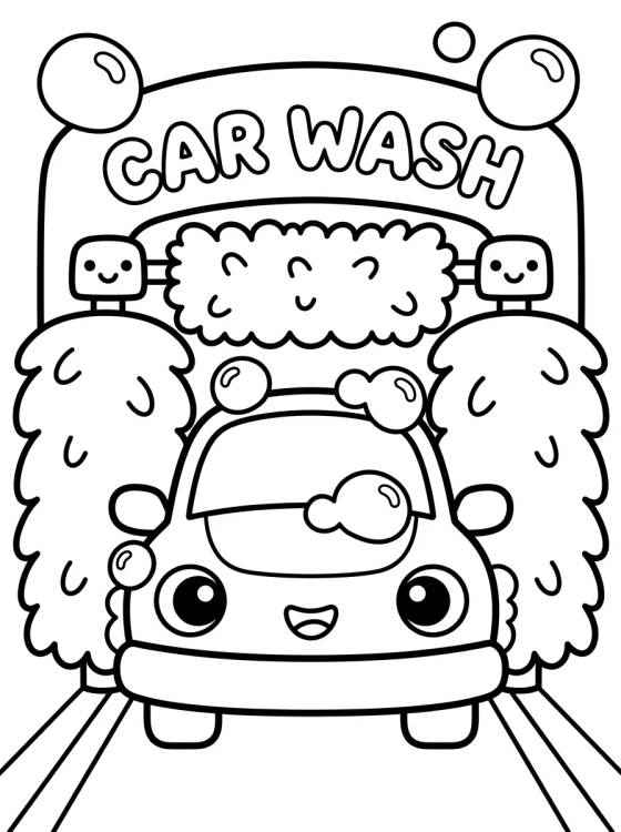 Fun Car Wash para colorir Desenho de Fun Car Wash para colorir e imprimir grátis