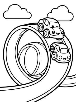 Extreme Loop on the Track para colorir Desenho de Extreme Loop on the Track para colorir e imprimir grátis