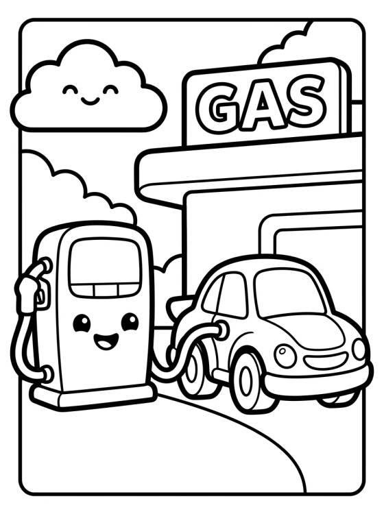 Hot Wheels City Gas Station para colorir Desenho de Hot Wheels City Gas Station para colorir e imprimir grátis