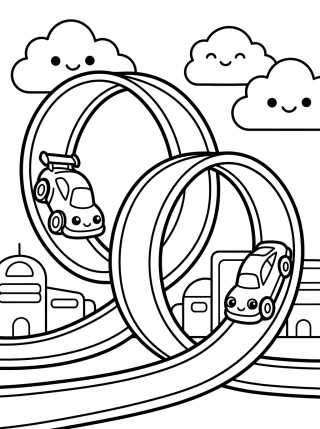 Super Hot Wheels City Loop-the-Loop para colorir Desenho de Super Hot Wheels City Loop-the-Loop para colorir e imprimir grátis