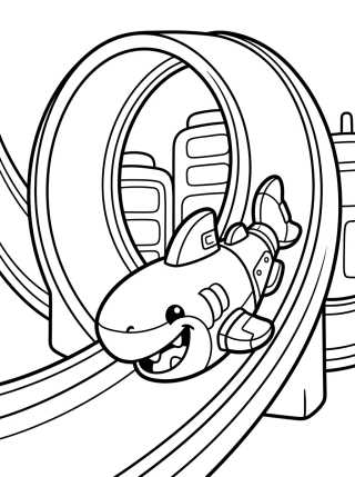 Hot Wheels City Shark Robot para colorir Desenho de Hot Wheels City Shark Robot para colorir e imprimir grátis