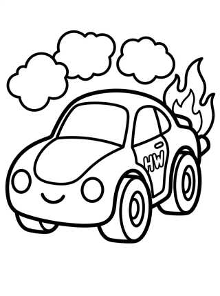 Hot Wheels Sports Car with Flames para colorir Desenho de Hot Wheels Sports Car with Flames para colorir e imprimir grátis