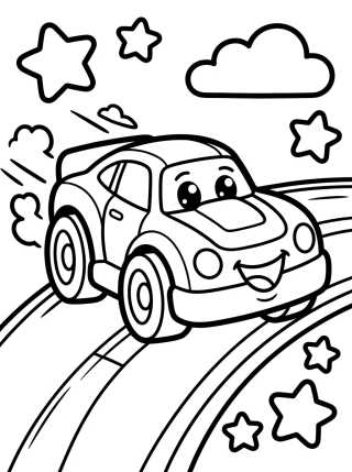Cute Hot Wheels Style Race Car para colorir Desenho de Cute Hot Wheels Style Race Car para colorir e imprimir grátis