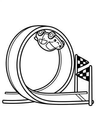Hot Wheels Doing a Radical Loop para colorir Desenho de Hot Wheels Doing a Radical Loop para colorir e imprimir grátis