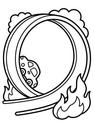 Hot Wheels Loop-de-Loop Track para colorir Desenho de Hot Wheels Loop-de-Loop Track para colorir e imprimir grátis