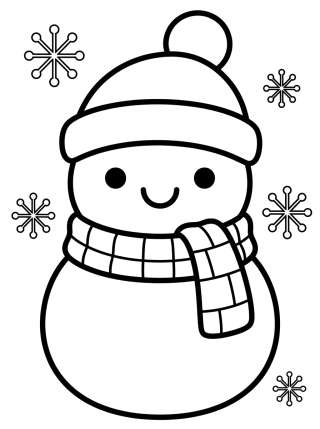 Coleção de desenhos para colorir: Cute Winter Coloring Pages