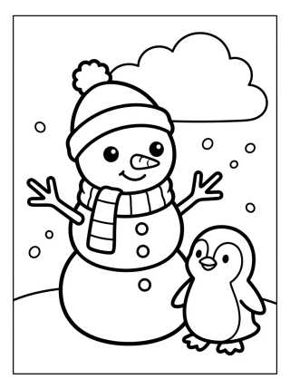 Smiling Snowman para colorir Desenho de Smiling Snowman para colorir e imprimir grátis