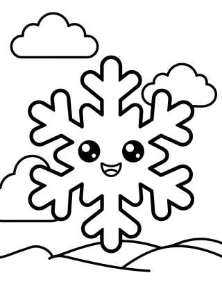 Happy Snowflake para colorir Desenho de Happy Snowflake para colorir e imprimir grátis