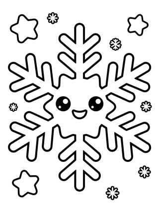 Smiling Snowflake para colorir Desenho de Smiling Snowflake para colorir e imprimir grátis