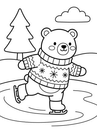Polar Bear in a Wool Sweater para colorir Desenho de Polar Bear in a Wool Sweater para colorir e imprimir grátis
