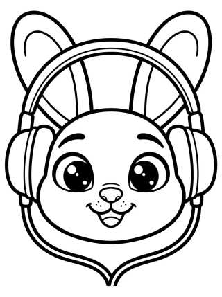 Judy Hopps Wearing Headphones para colorir Desenho de Judy Hopps Wearing Headphones para colorir e imprimir grátis