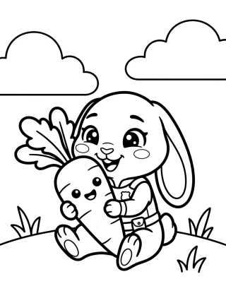Judy Hopps Eating a Carrot para colorir Desenho de Judy Hopps Eating a Carrot para colorir e imprimir grátis