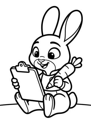 Detective Judy Hopps Taking Notes para colorir Desenho de Detective Judy Hopps Taking Notes para colorir e imprimir grátis
