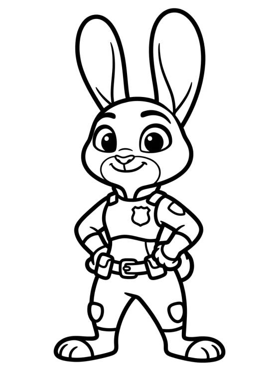 Judy Hopps Bunny in Action para colorir Desenho de Judy Hopps Bunny in Action para colorir e imprimir grátis