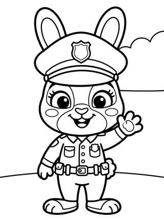 Smiling Police Officer Judy Hopps para colorir Desenho de Smiling Police Officer Judy Hopps para colorir e imprimir grátis