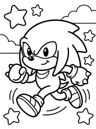 Happy Running Knuckles para colorir Desenho de Happy Running Knuckles para colorir e imprimir grátis