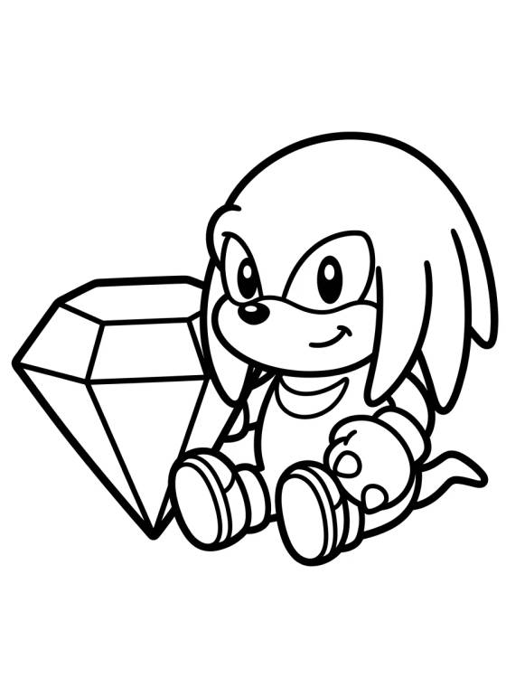 Knuckles and the Master Emerald para colorir Desenho de Knuckles and the Master Emerald para colorir e imprimir grátis