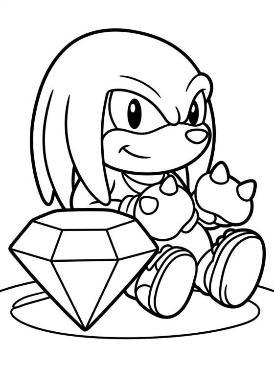 Knuckles and the Master Emerald para colorir Desenho de Knuckles and the Master Emerald para colorir e imprimir grátis