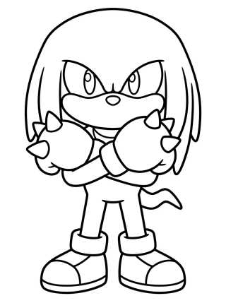 Heroic Knuckles Pose para colorir Desenho de Heroic Knuckles Pose para colorir e imprimir grátis