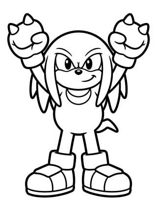 Cute Knuckles Heroic Pose para colorir Desenho de Cute Knuckles Heroic Pose para colorir e imprimir grátis