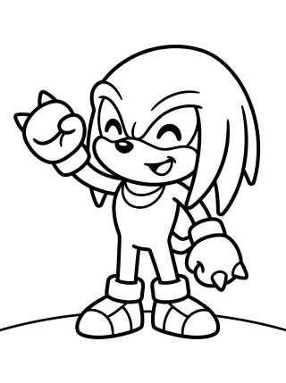 Cute Waving Knuckles para colorir Desenho de Cute Waving Knuckles para colorir e imprimir grátis