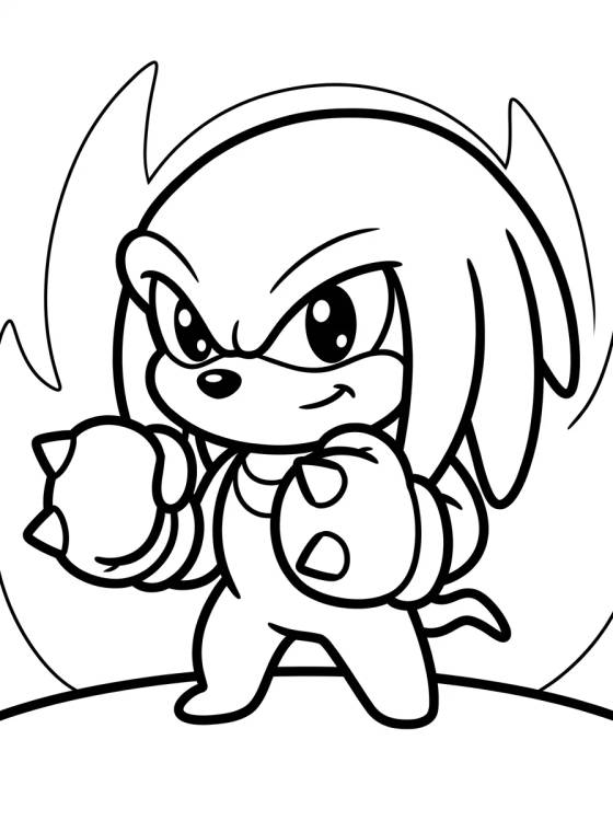 Knuckles Showing His Strength para colorir Desenho de Knuckles Showing His Strength para colorir e imprimir grátis