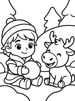 Kawaii Baby Kristoff and Sven para colorir Desenho de Kawaii Baby Kristoff and Sven para colorir e imprimir grátis