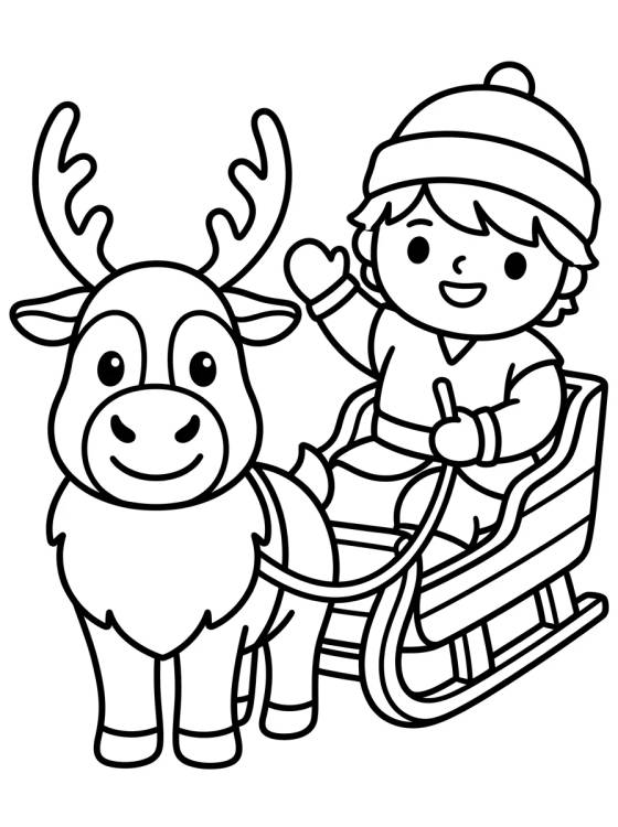 Smiling Sven with Kristoff on Sleigh para colorir Desenho de Smiling Sven with Kristoff on Sleigh para colorir e imprimir grátis