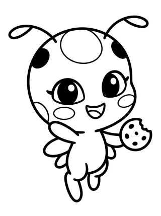 Tikki the Ladybug Kwami para colorir Desenho de Tikki the Ladybug Kwami para colorir e imprimir grátis