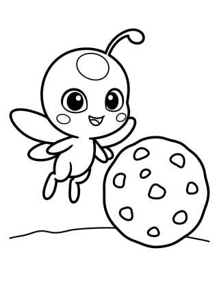 Tikki the Ladybug Kwami para colorir Desenho de Tikki the Ladybug Kwami para colorir e imprimir grátis