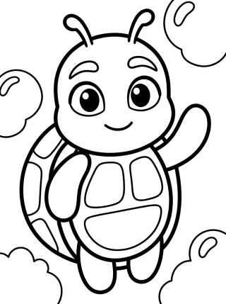 Wayzz the Turtle Kwami para colorir Desenho de Wayzz the Turtle Kwami para colorir e imprimir grátis