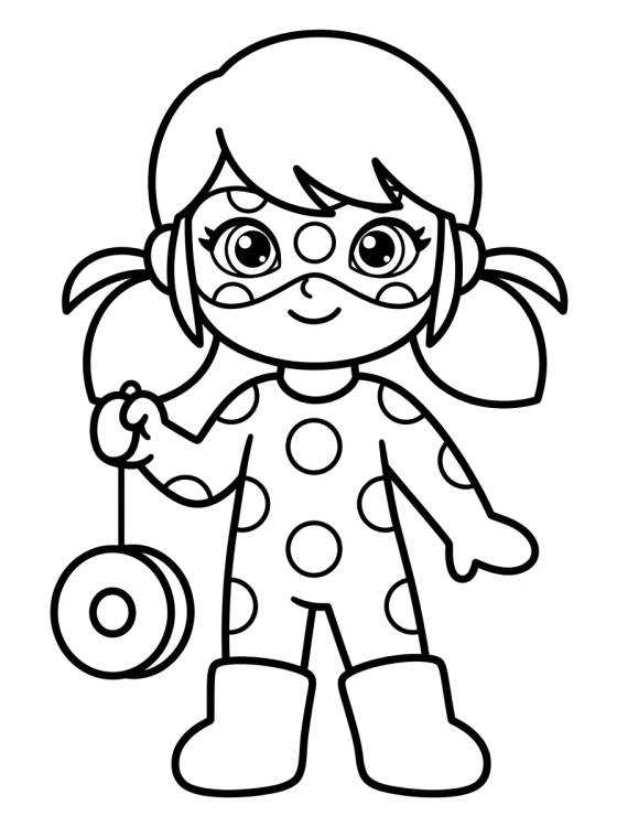 Ladybug with her Magic Yo-yo para colorir Desenho de Ladybug with her Magic Yo-yo para colorir e imprimir grátis