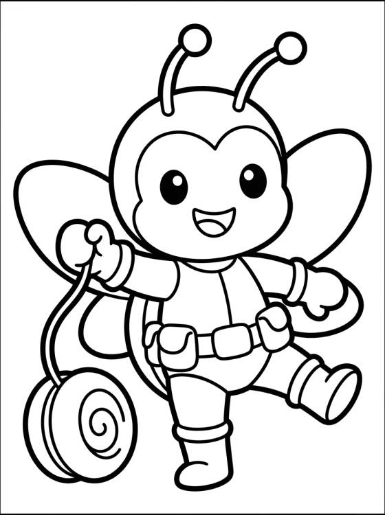 Cute Ladybug Heroic Pose para colorir Desenho de Cute Ladybug Heroic Pose para colorir e imprimir grátis
