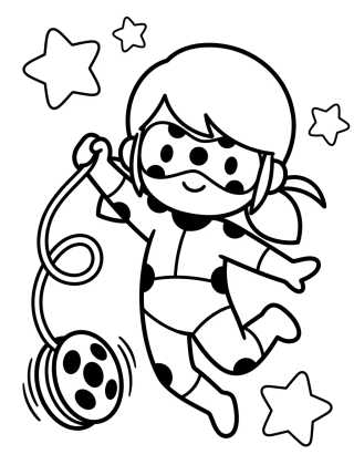 Ladybug Throwing Her Yo-Yo para colorir Desenho de Ladybug Throwing Her Yo-Yo para colorir e imprimir grátis