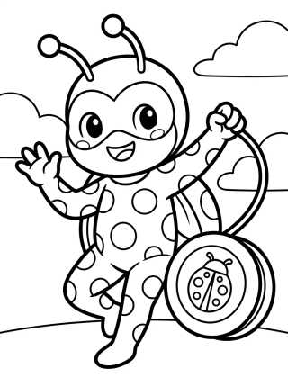 Ladybug Using Her Magic Yo-Yo para colorir Desenho de Ladybug Using Her Magic Yo-Yo para colorir e imprimir grátis