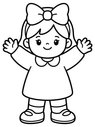 Lila Waving Happily para colorir Desenho de Lila Waving Happily para colorir e imprimir grátis