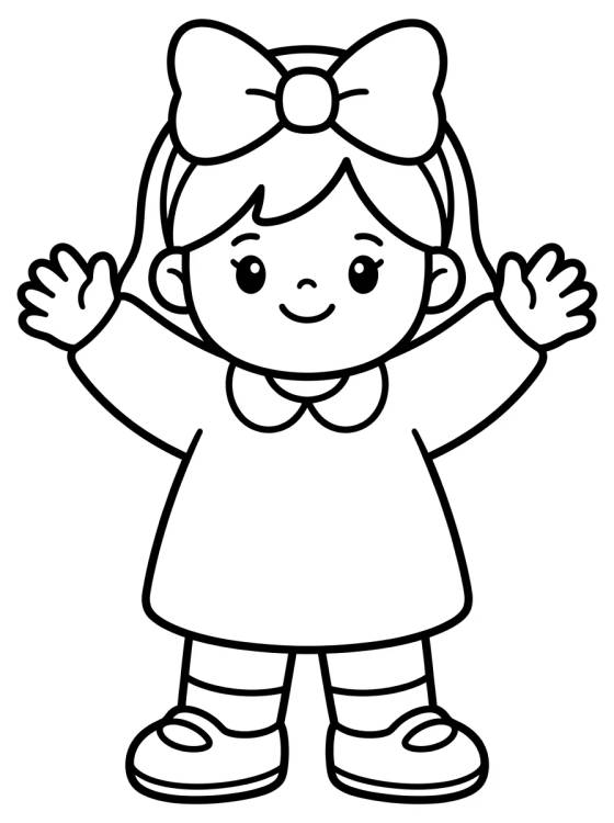 Lila Waving Happily para colorir Desenho de Lila Waving Happily para colorir e imprimir grátis