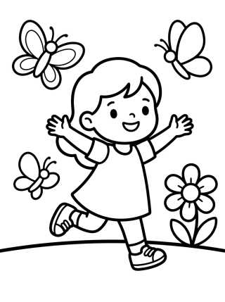 Lila Playing in the Park para colorir Desenho de Lila Playing in the Park para colorir e imprimir grátis