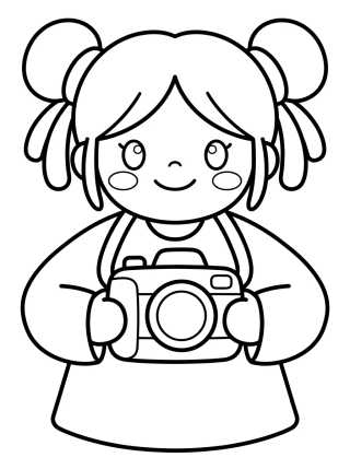 Lila with Her Toy Camera para colorir Desenho de Lila with Her Toy Camera para colorir e imprimir grátis