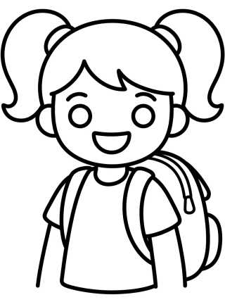 Lila with a School Backpack para colorir Desenho de Lila with a School Backpack para colorir e imprimir grátis