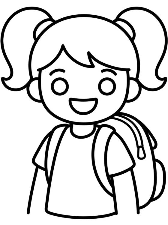 Lila with a School Backpack para colorir Desenho de Lila with a School Backpack para colorir e imprimir grátis