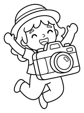 Lila Dancing with a Toy Camera para colorir Desenho de Lila Dancing with a Toy Camera para colorir e imprimir grátis