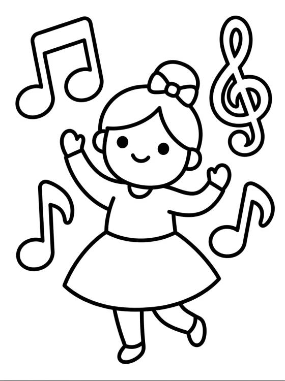 Lila Dancing with Music para colorir Desenho de Lila Dancing with Music para colorir e imprimir grátis
