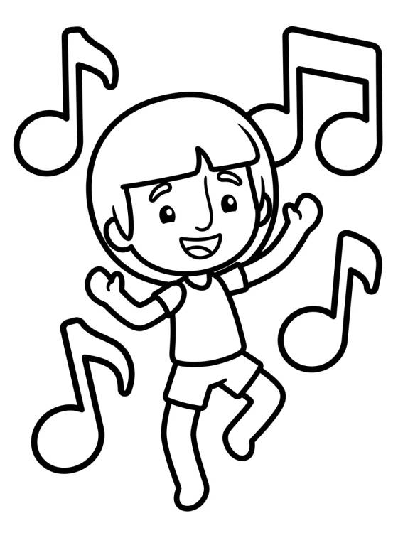 Lila Dancing with Music Notes para colorir Desenho de Lila Dancing with Music Notes para colorir e imprimir grátis
