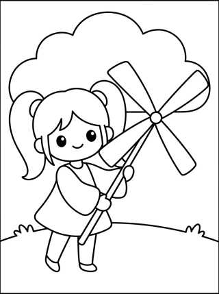 Lila and the Pinwheel para colorir Desenho de Lila and the Pinwheel para colorir e imprimir grátis